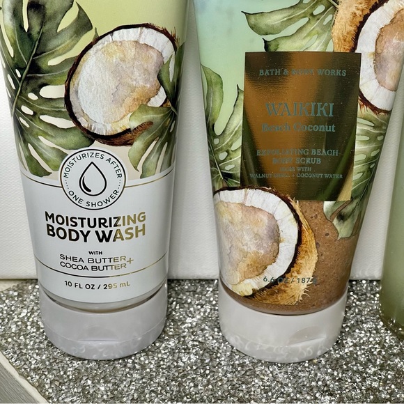 Bath & Body Works Waikiki Beach Coconut Tropical Gift Set Nwt - Picture 4 of 7